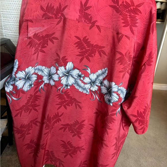 Island Tropics Men’s Dress Shirt Short Sleeve NWOT Red Floral Button Down XL - Picture 8 of 15